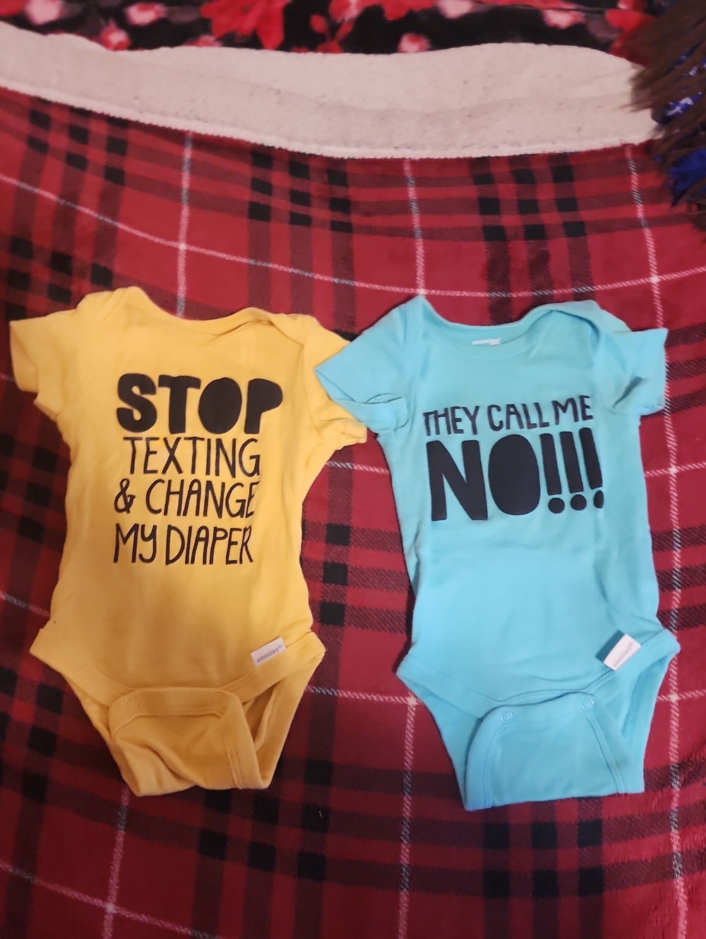 Kids One Piece Bodysuit - Yellow "STOP Texting"